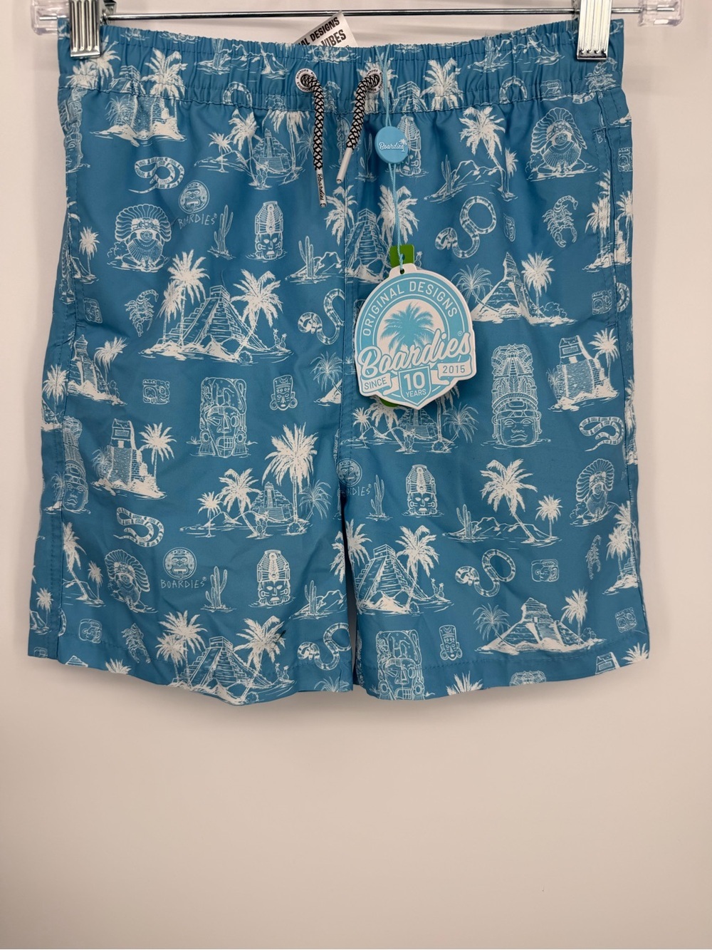 Boardies Kids' Blue Tropical Print Swim Trunks